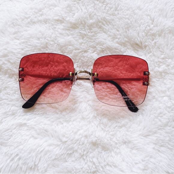 Stylens Accessories - Laurel Clear Orange Rimless Sleek Sunglasses